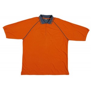 Polo pour le travail orange en coton à manches courtes Panoply
